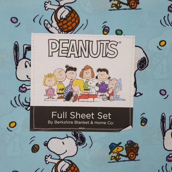 Peanuts Snoopy Full Sheet Set by Berkshire Blue Easter Basket Eggs - Picture 2 of 8